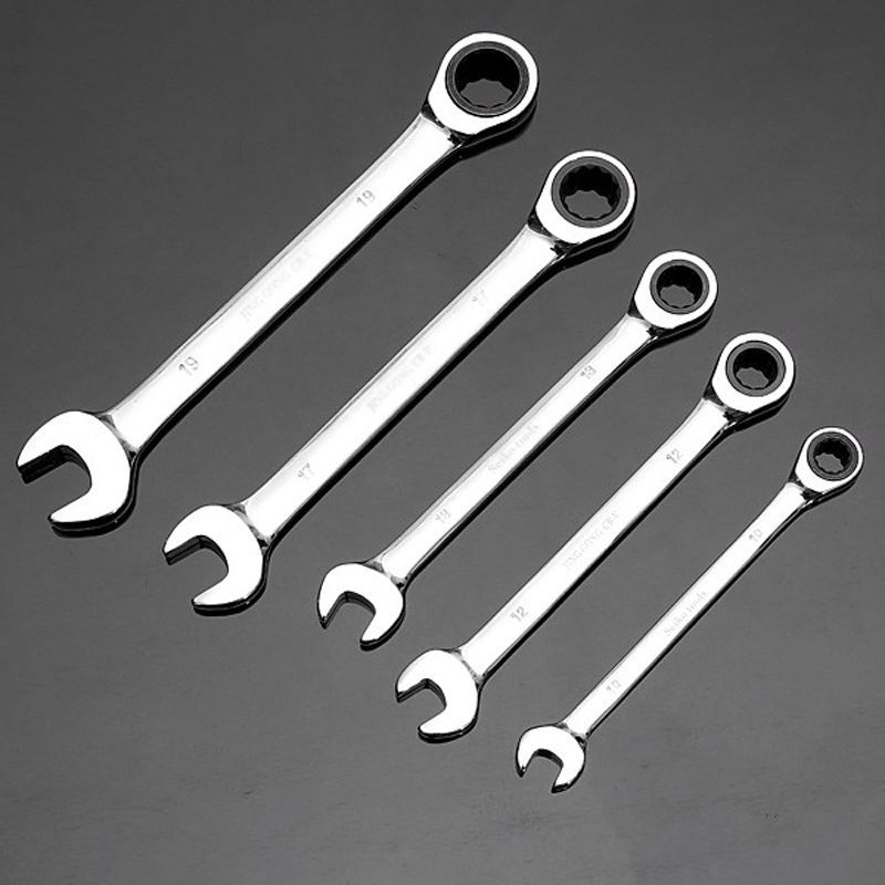 Fengyuanhong 6mm-32mm Gear Wrench Chrome Vanadium Steel Metric Fixed Head Ratchet Spanner Hand Tools，6mm