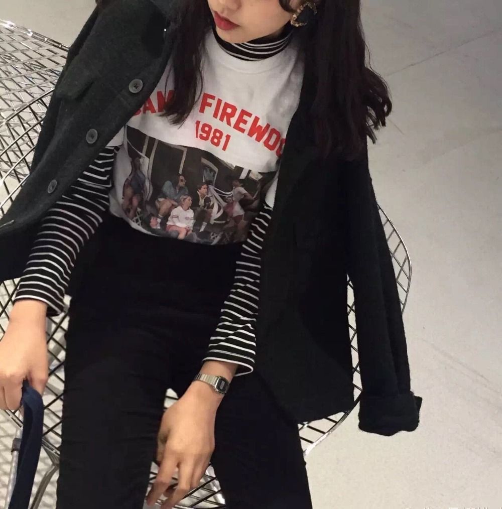 t shirt with turtleneck underneath