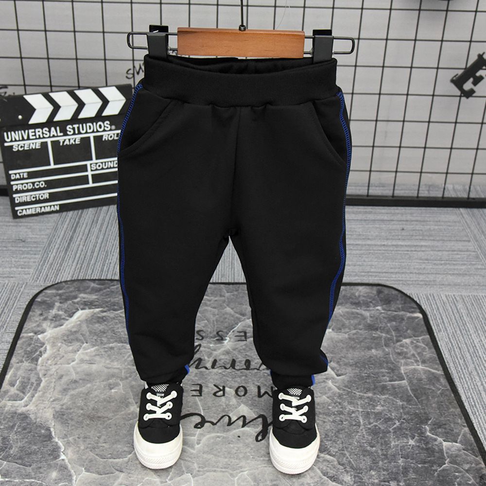 Kids Boys Cotton Jogging Pants Fleece lined Trousers Elastic Waist Sports Casual