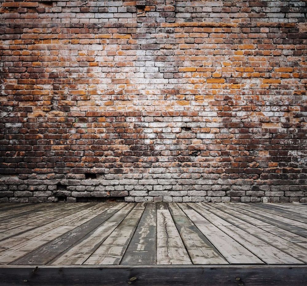 3X4FT-Retro Brick Wall Photography Backdrops Wood Floor Photo Studio Background 