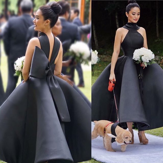 unique black bridesmaid dresses