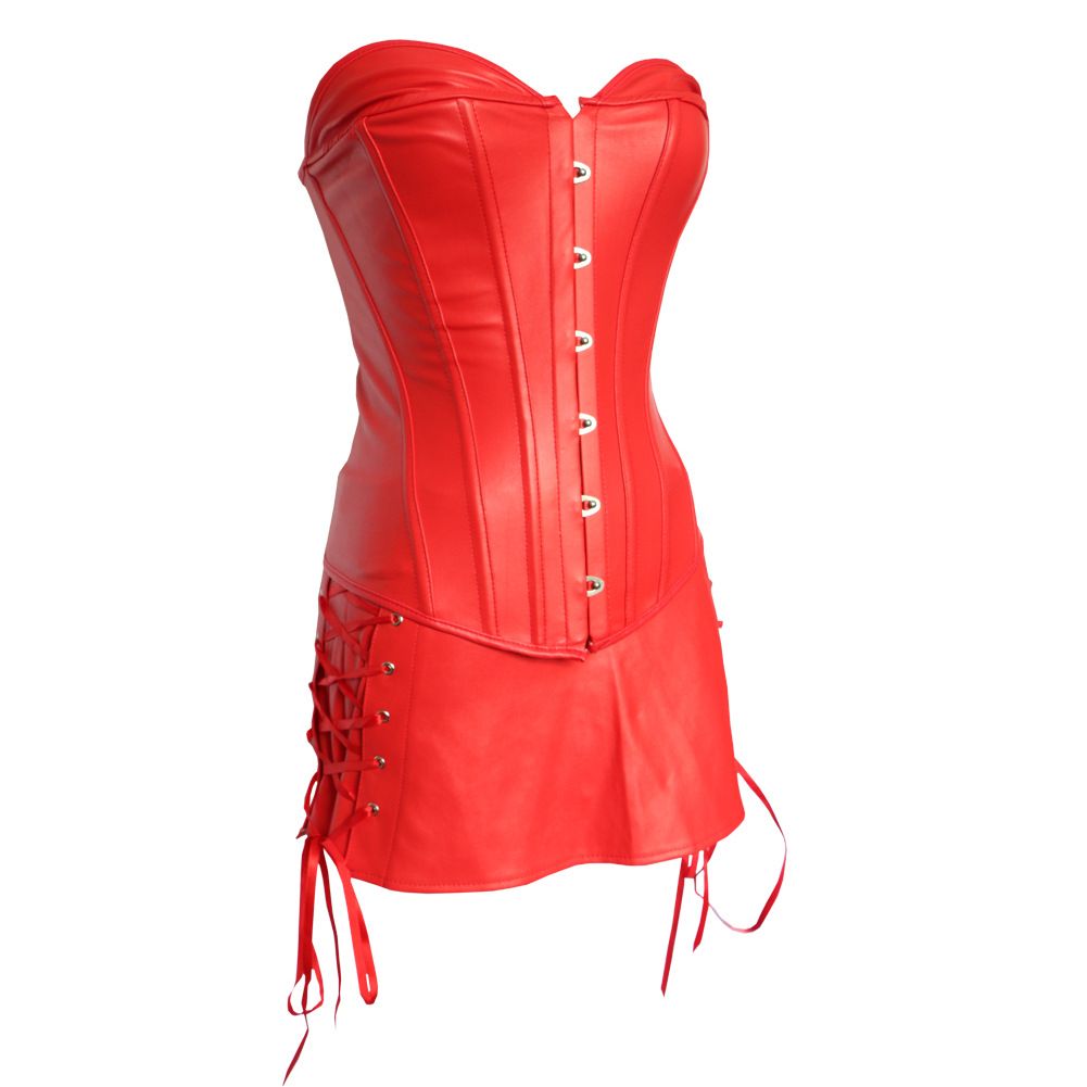 red corset skirt