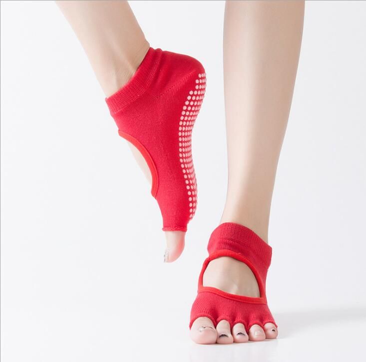 Backless Socks Half Toe Yoga Socks Nonslip Peep Toe Antislip Pilates Ankle  Grip Durable Open Half Five Fingers Cotton Yoga Socks From Dandankang,  $1.69