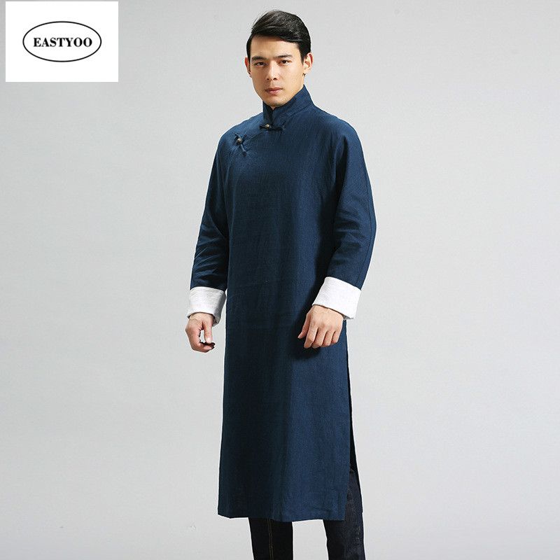 Abito Tradizionale Cinese Uomini Mandarin Collar Long Robes Taglie Forti  Abbigliamento Tradizionale Cinese Trench Di Lino Abito Lungo Uomo Da 71,14  € | DHgate Italy