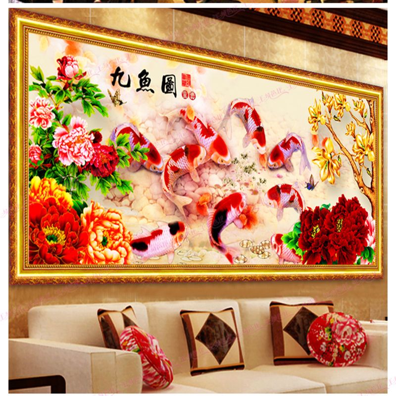 Compre 3d Bricolaje Pintura Diamante Nueve Peces Bordado Punto De