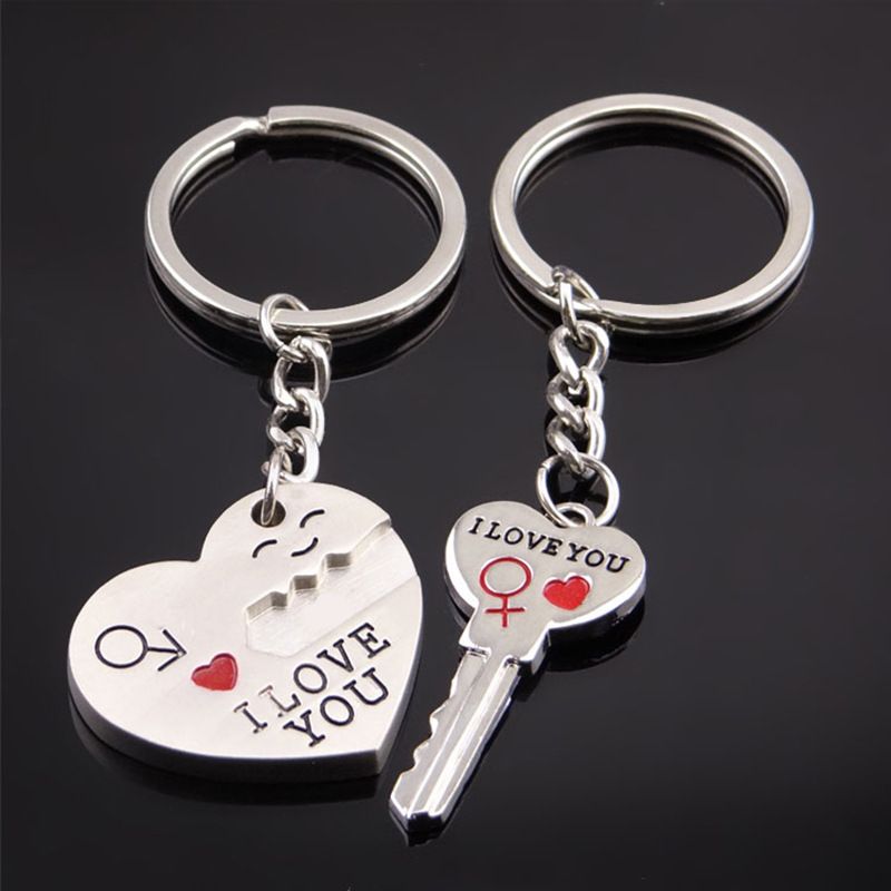 Romantic Gift For Her Him /"I Love You/" Keyring Heart Key Lover Couple Key Ring