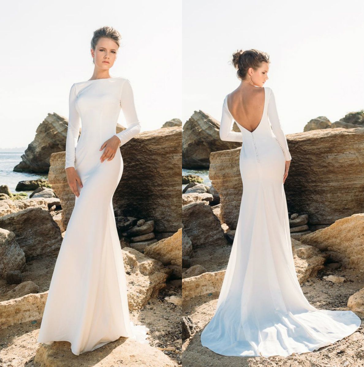 fishtail long sleeve wedding dress