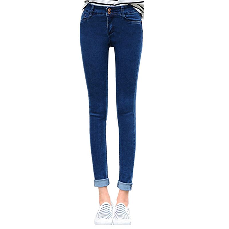 Compra 2018 Jeans Básicos Para Mujeres Pantalones Blandos Slim Jeans Mujer  Stretch Straight Fashion Cintura Alta Femme Pantalones De Mezclilla  Elásticos Barato | Entrega Rápida Y Calidad | Es.Dhgate