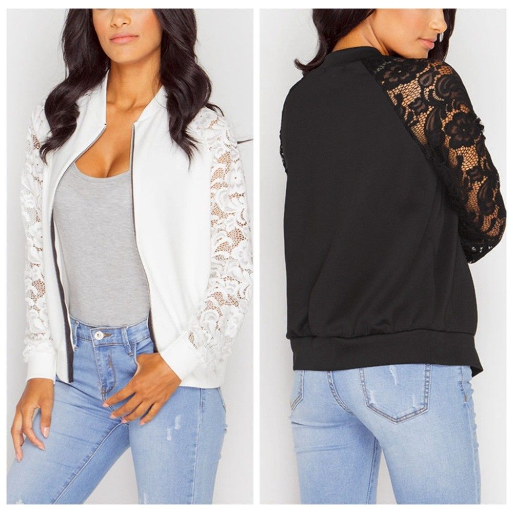lace bomber jacket plus size