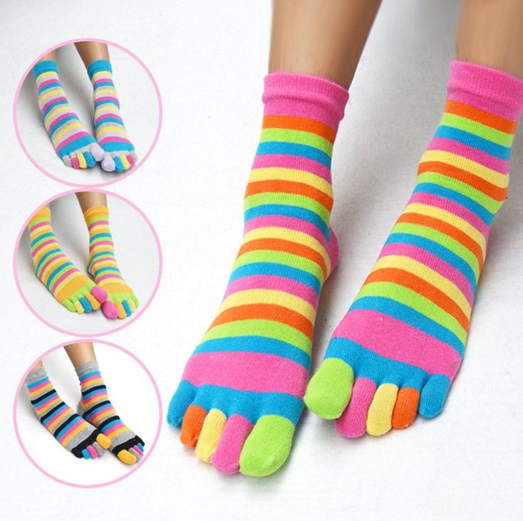 Femme Homme Couleur Protège-Pieds Socquettes Rainbow Socks