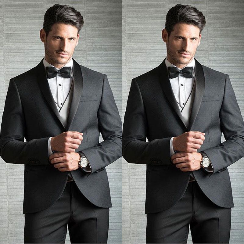 Acquistare Abiti Da Uomo Grigio Scuro Smoking Da Sposo Slim Fit Da Sposo  Abito Da Cerimonia Formale Con Un Bottone, Compresi Pantaloni Giacca  Economico | Consegna Veloce E Qualità | It.Dhgate
