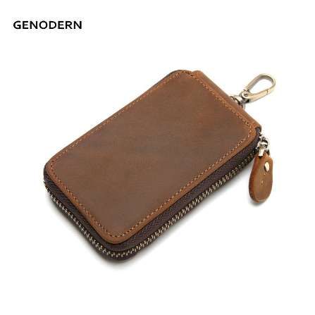 YouCY Key Wallet Stylish Leather Key Case Multi-Function Key Storage Bag Unisex Key Protection Cover Classic Simple Keychain Organizer,Black