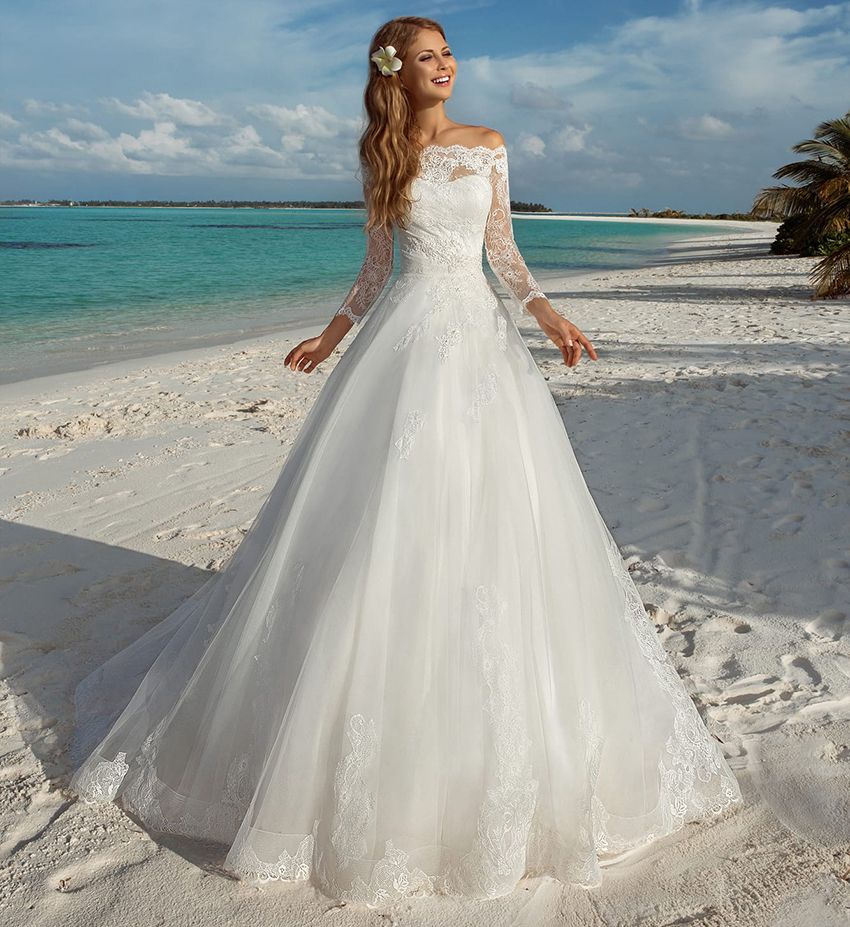 Discount Off The Shoulder Beach Wedding Dress Vestido De Novia A Line ...