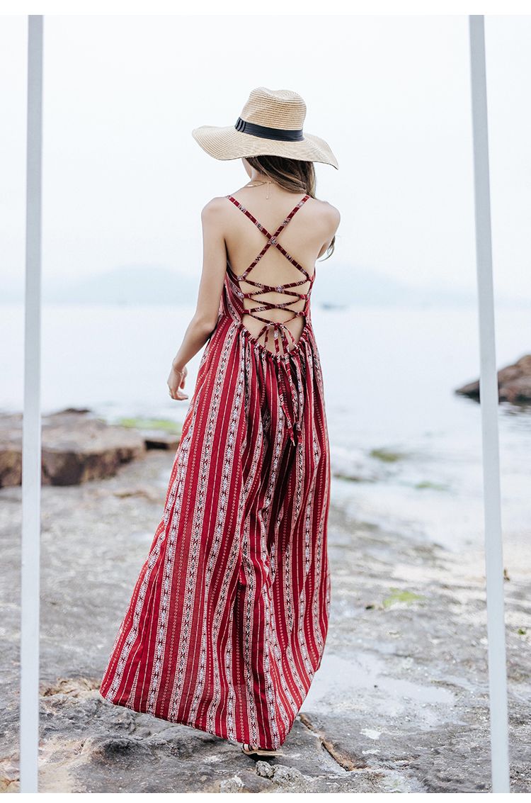 burgundy beach dress