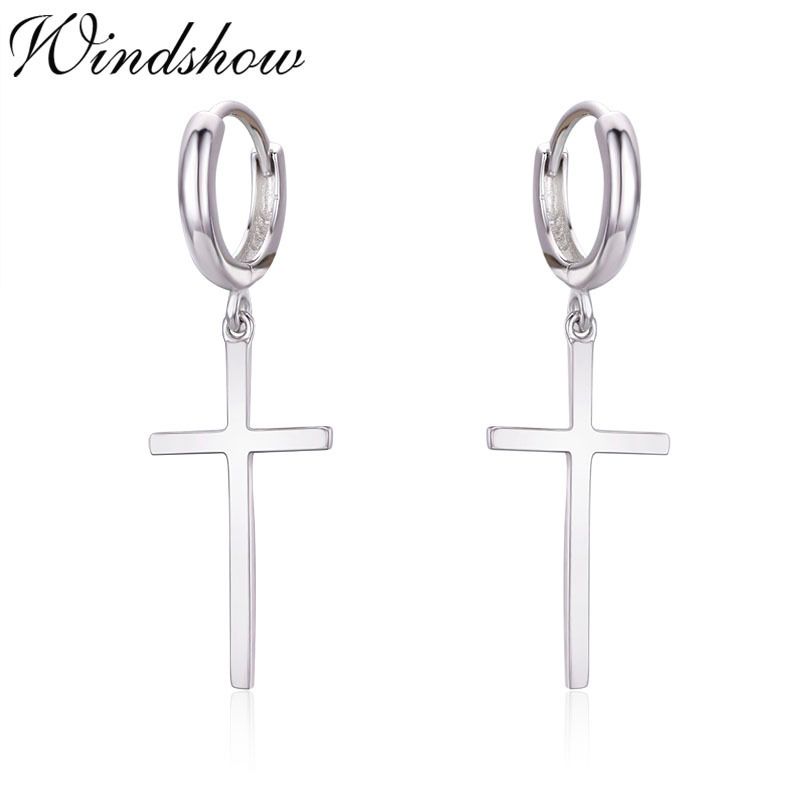 cross charm earrings