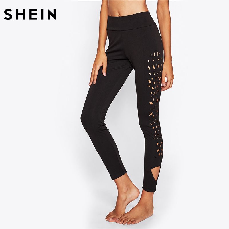 Shein Laser Cut Side Leggings Casual 