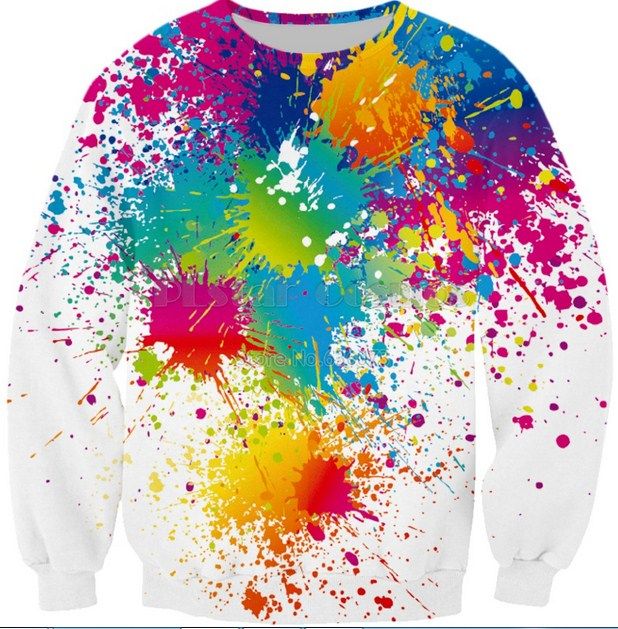 rainbow paint splatter hoodie