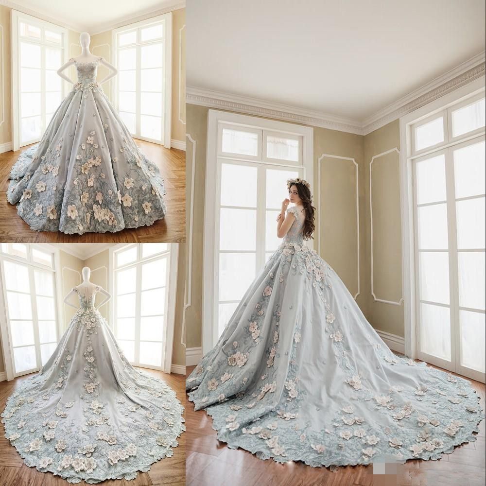 grey ball gown