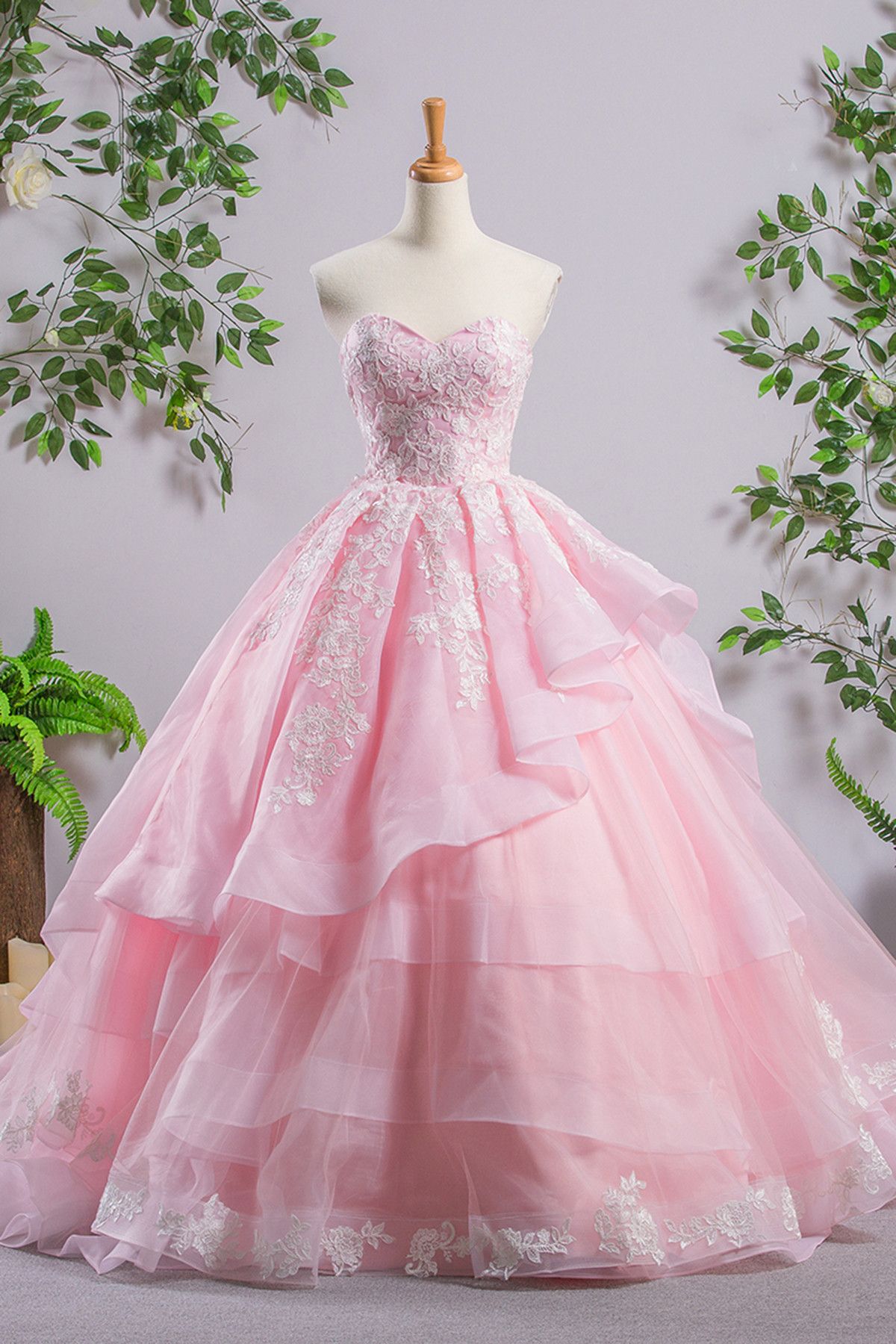 pink wedding frock