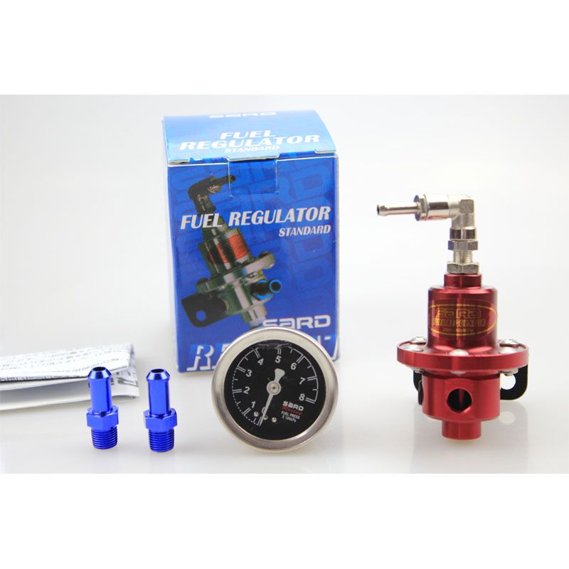 Adjustable Superior Fuel Pressure Regulator With Filled Oil Gauge Aluminum Blue