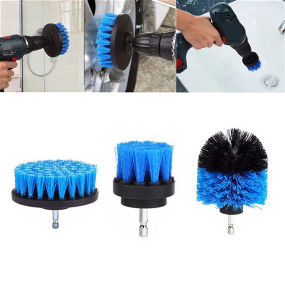 Drill Brushes Set 3pcs Tile Grout Power Scrubber Cleaner Spin Tub Shower  Wall