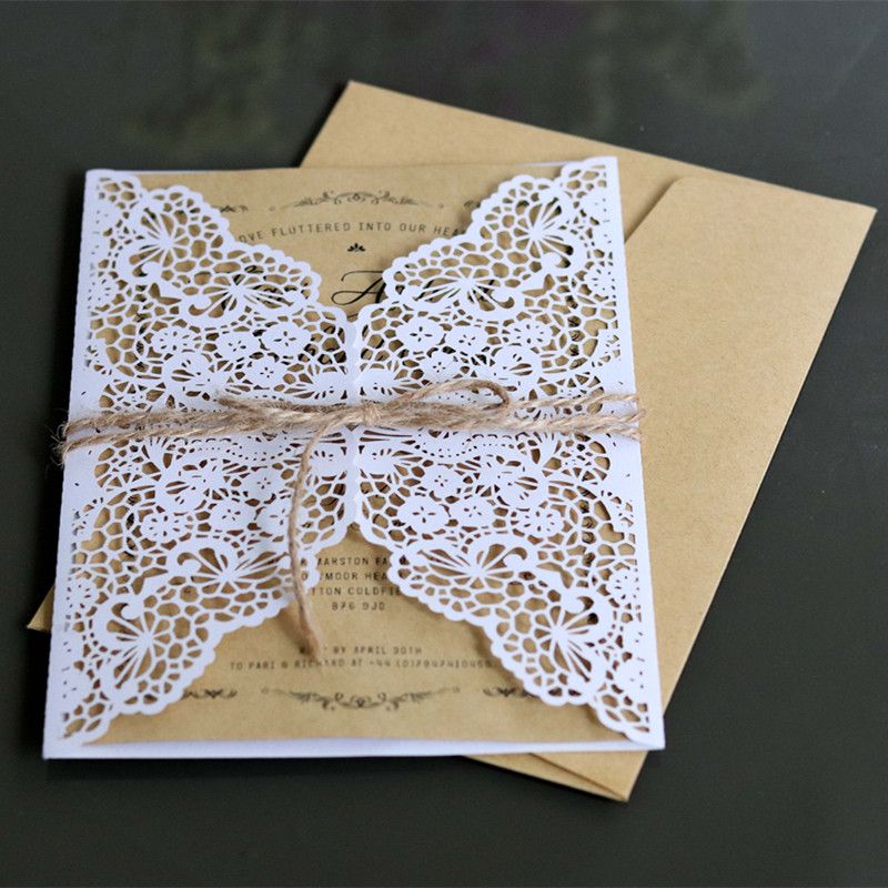 Rustic Wedding Invitations With Hemp Rope Craft Envelop Laser Cutting Wedding Cards Cusomized Printing Free Ship Birthday Cards To Send Birthday Christmas Cards From Candyboxes 0 69 Dhgate Com