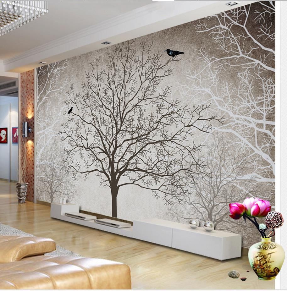 Grosshandel 3d Stereoskopische Tapete Hd Retro Schwarz Weiss Baum Tv Kulisse Dekorative Malerei Benutzerdefinierte Fototapete Von Yeye00 32 53 Auf De Dhgate Com Dhgate