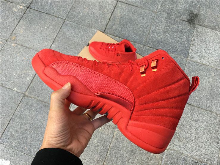 retro 12 red suede