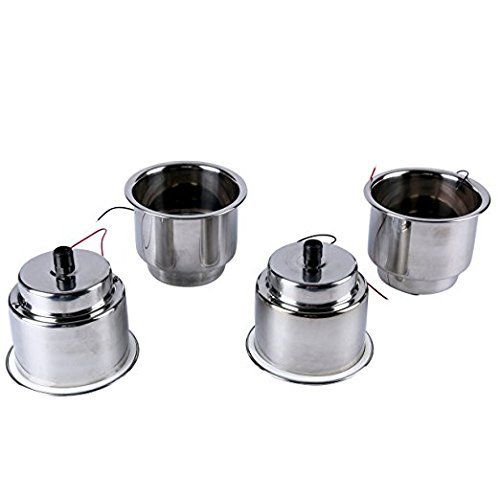 Single Boat 5-Cutout Cup HolderStainless Steel 3 1//4 Inch