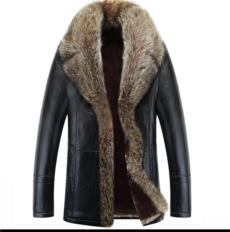winter leather jacket with fur