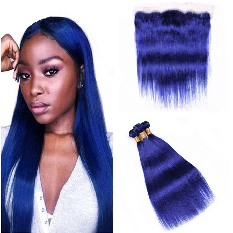 blue hair extensions