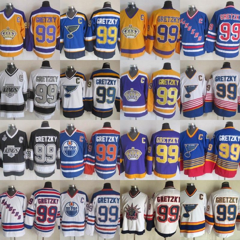 99 Wayne Gretzky Jerseys Mens New York Rangers Edmonton Oilers St. Louis  Blues Los Angeles Kings Vintage Hockey Jerseys From Projerseysword, $34.2