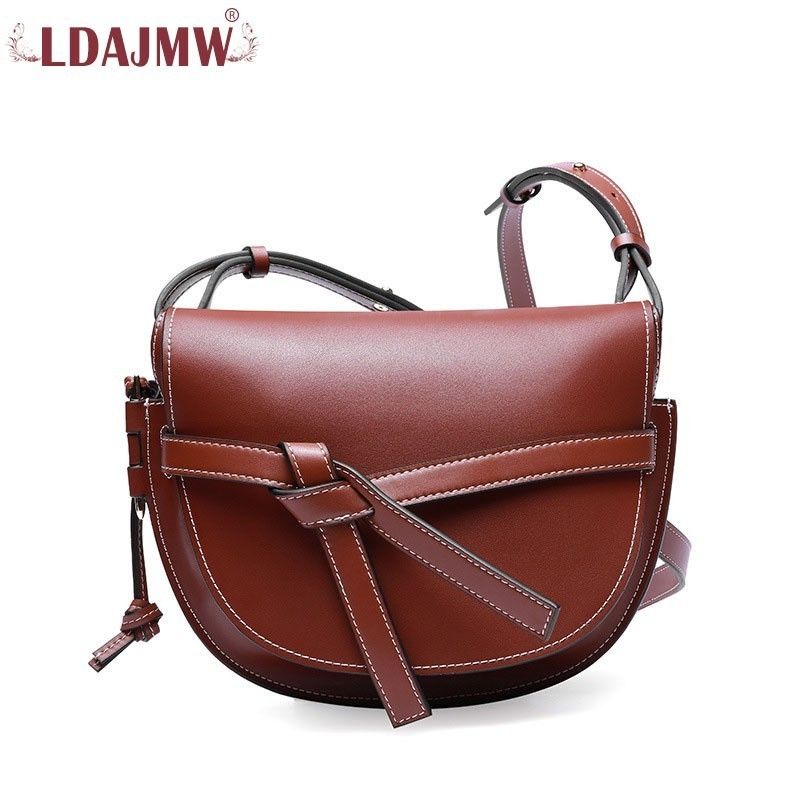 2018 New Ladies Handbag Contrast Fashion Single Shoulder Handbag Leather Bag Briefcase Color : Black, Size : M