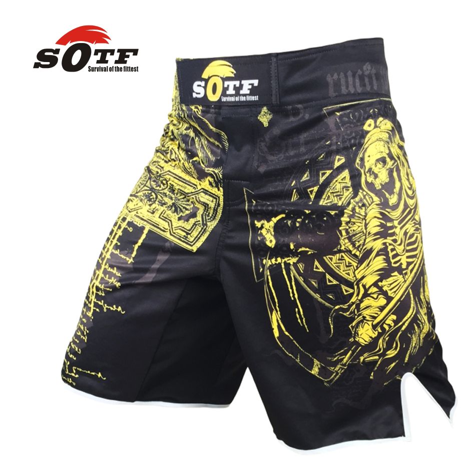 SOTF Pantaloncini da boxe per gli Uomini Formazione Combattimento Brevi Uomini MMA BJJ Shorts No Gi 