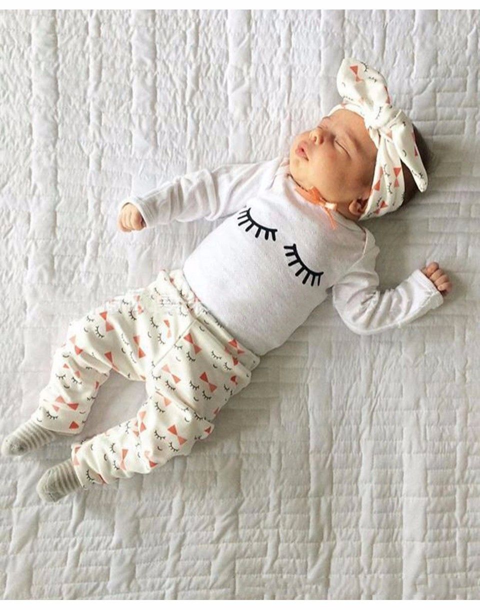 Compra Bebé Recién Nacido Ropa De Ropa Set De Pestañas Láminas De Pajarito  Ropa De Bebé Ropa De Bebé Tops De Equipo De Niña + Pantalón + Diadema  Conjuntos Barato | Entrega