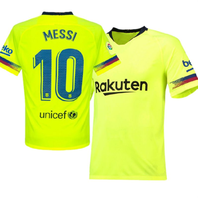 2019 Dhl New 2018 19 Season Away Green Messi 10 Suarrez