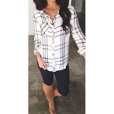 camisa cuadros blanco y negro mujer