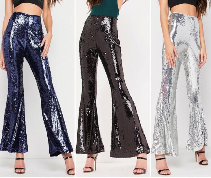 plus size sequin flare pants