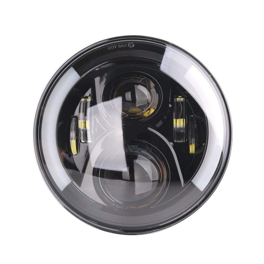 21 7inch Round Led Headlight High Low Beam Light Halo Angle Eyes Drl Headlamp For Jeep Wrangler Off Road 4x4 Motorcycle From Carledlamp 167 44 Dhgate Com