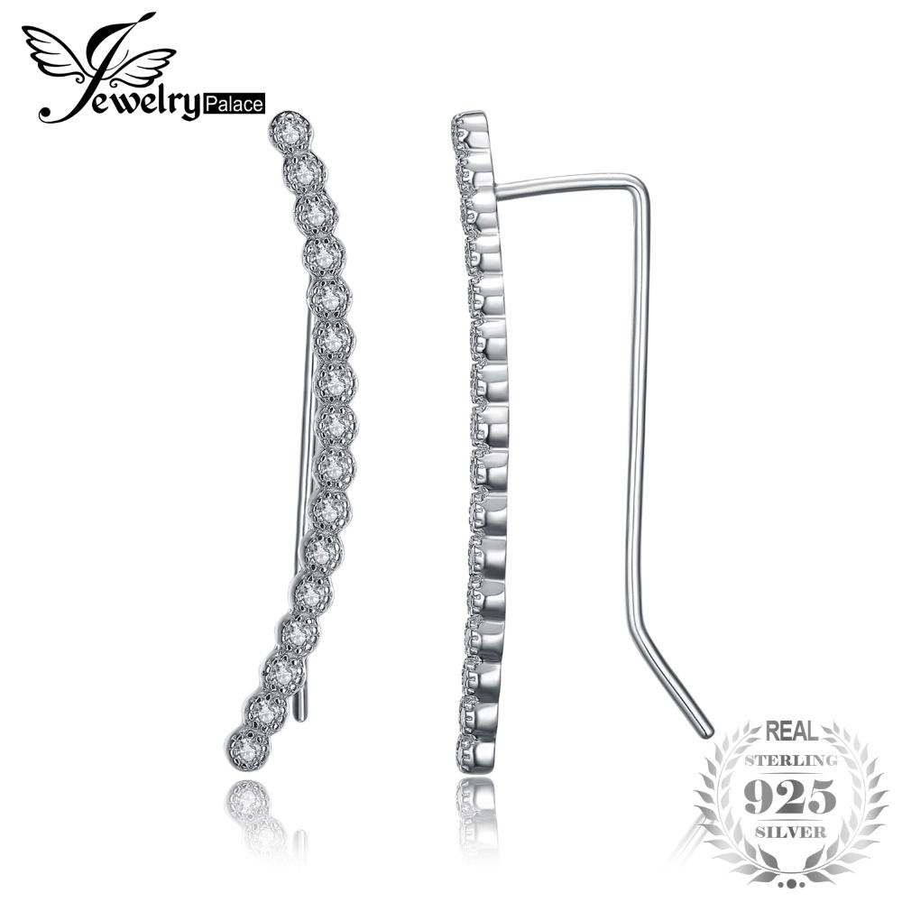 Fancy Cz Climber Earrings Silver Earrings