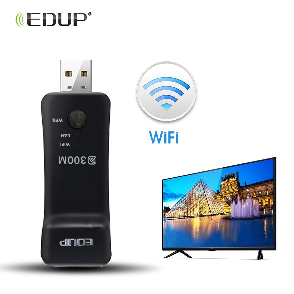EDUP 300Mbps Smart TV WiFi Adapter USB Universal Wireless TV Card USB WiFi Repeater for