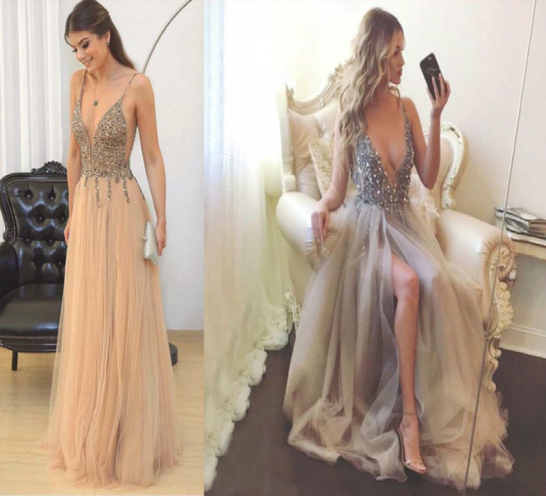 deep plunge evening gown