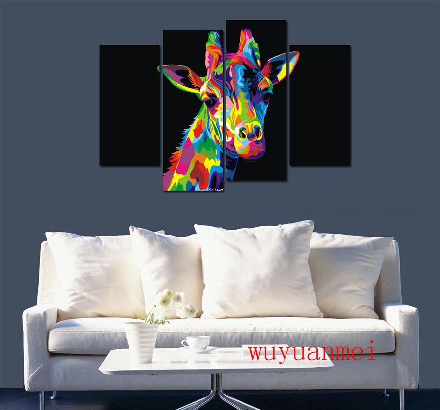 Compre El Color De La Jirafa, 4PZA Piezas Decoración HD Impreso Arte  Moderno De La Pintura Sobre Lienzo Sin Marco / Capítulo A 15,61 € Del  Wuyuanmei | DHgate.Com
