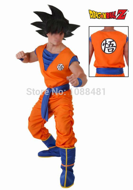 Dragon Ball Z Traje de ropa Son Goku Disfraces Cosplay Top / Pant / Belt /  Tail / wrister / Peluca