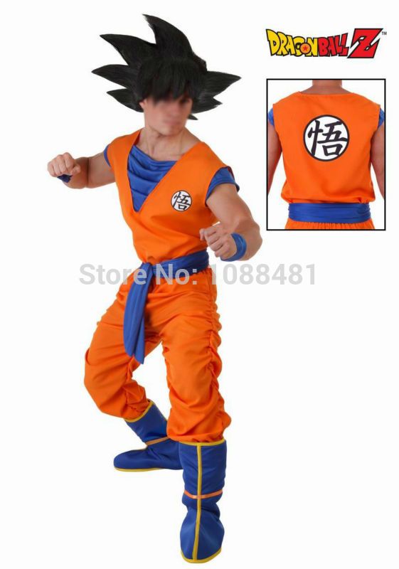 Dragon Ball Z Traje de ropa Son Goku Disfraces Cosplay Top / Pant / Belt / Tail / wrister / Peluca Dragon Ball Z Traje de ropa Son Goku Disfraces Cosplay Top / Pant / Belt / Tail / wrister / Peluca