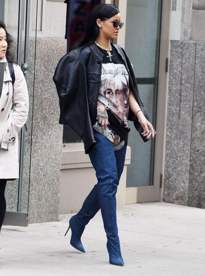 thigh high jeans boots