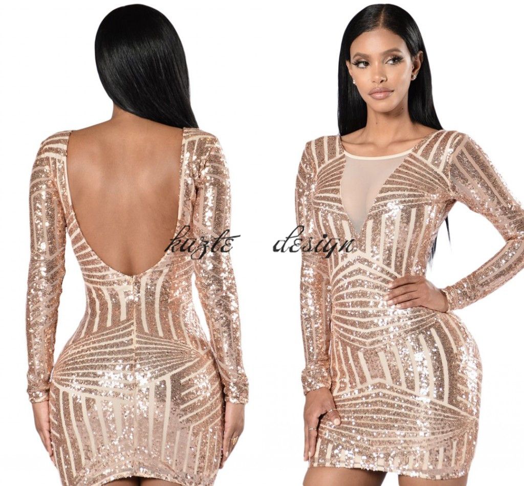 rose gold short party dress