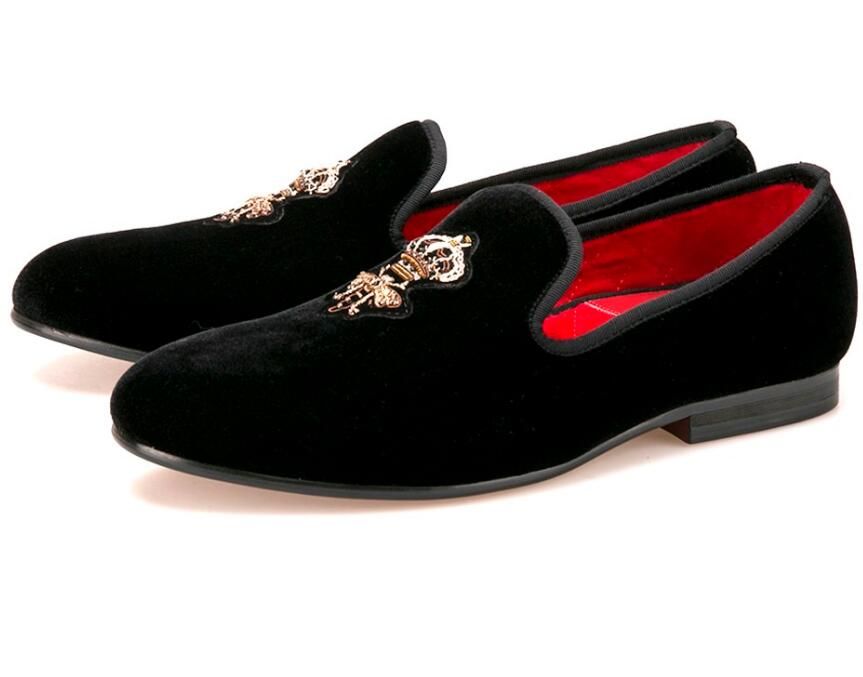 Bees Indian Silk Embroidery Men Velvet Shoes Fashion Men Loafers Wedding And Party Male Shoe Men Flats Formal Shoes For Men Formal Shoes From Himalayasstore 104 07 Dhgate Com