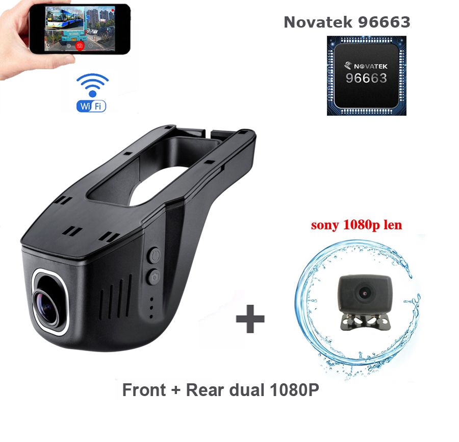HD 1080P WIFI Car DVR Hidden Camera Front Rear Dash Cam Dual Lens Video Recorder