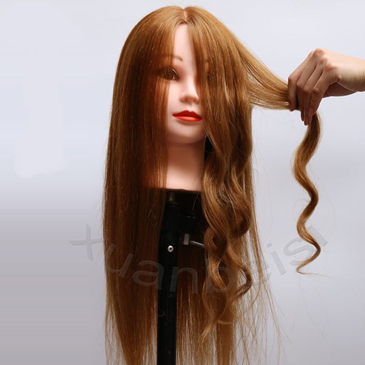 Natural Brown Animal Hair With Synthetic Dummy Mannequin Training Head Hair  Styling Long Hair Mannequin Doll